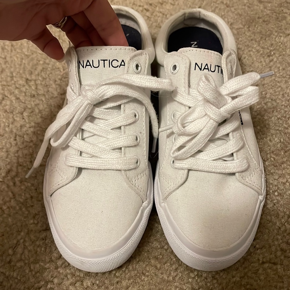 Lightly worn Nautical slide ins can be wiped clean